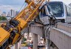 Guindaste cai sobre monotrilho e é atingido por trem em São Paulo; operador fica ferido