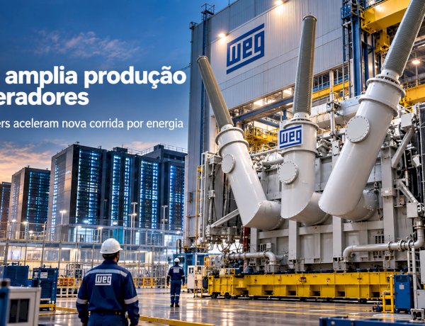 Data centers aceleram nova corrida por energia: WEG anuncia R$ 840 milhões para multiplicar produção de geradores