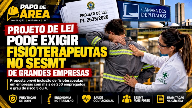 Projeto de lei pode exigir fisioterapeutas no SESMT de grandes empresas